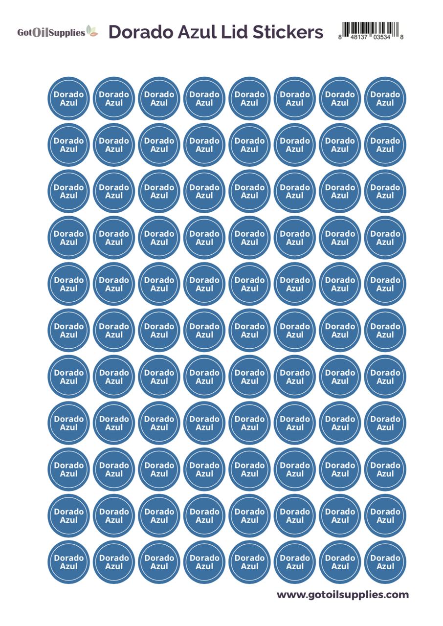 Dorado Azul YL Essential Oil Lid Stickers