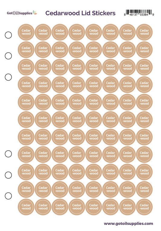 Cedarwood dōTERRA Lid Stickers